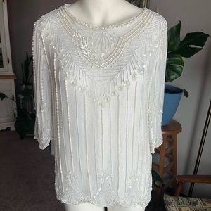 Gorgeous white beaded blouse